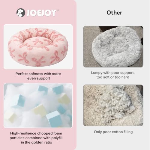 JOEJOY Jacquard Donut Round Small Dog Beds, Removable Washable Cover, Cute - Image 4