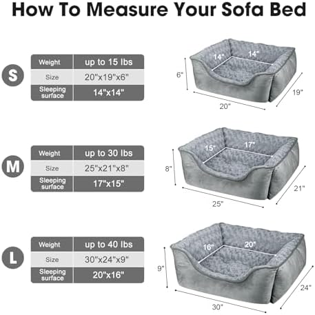 JOEJOY Rectangle Dog Bed for Large Medium Small Dogs Machine Washable Sleeping - Image 4
