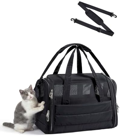 BAGSMART Cat Carrier Soft-Sided Puffy Quilted Collapsible Pet Travel Bag by BAGSMART