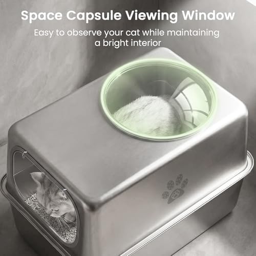 Enclosed Stainless Steel Litter Box - Image 5