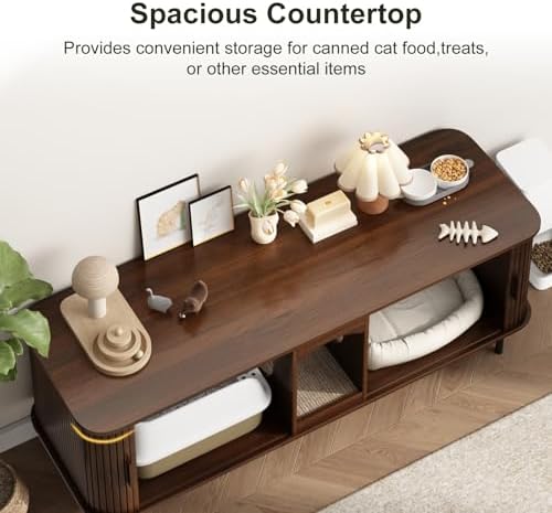 Double Cat Litter Box Enclosure Furniture - Image 2