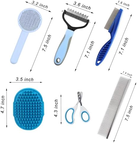 Cat Deshedding & Dematting Brush Kit, 6 Self-Cleaning Tools - Image 6