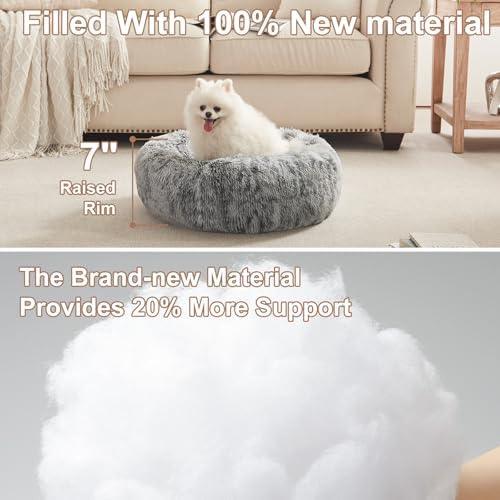 23 inches Faux Fur Fluffy Donut Dog Bed - Image 3