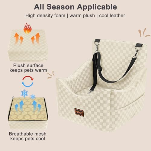JOEJOY Elevated Dog Car Seat for Small/Medium Dogs up to 35 lbs, Memory Foam - Image 5