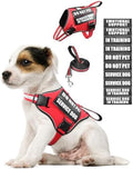 Service Dog Vest Harness and Leash Set+10 Patches Red XS by MOOGROUPETSFRIEND