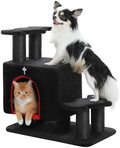 Gothic 3-in-1 Cat Stairs with Scratching Post & Condo, Pet Steps by UYMI