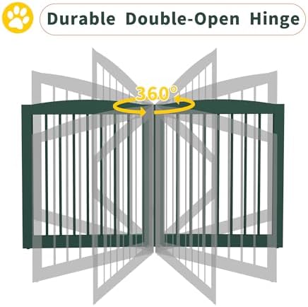 PUPETPO Freestanding Pet Gate for Dogs, Foldable Wooden Dog Gate for House - Image 6