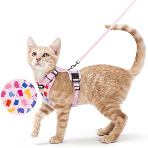 rabbitgoo Cat Harness and Leash Set, Escape Proof Vest, Purrty Pink by rabbitgoo