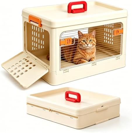 Pet Carrier for Cat & Dog, 19-in Collapsible Cat Carrier Hard, Portable Crate by Unknown