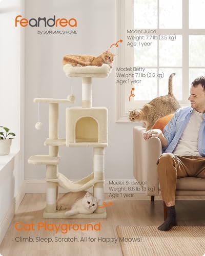 Feandrea Cat Tree, 44.1-Inch Cat Tower - Image 2