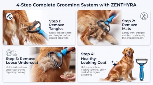Dog Grooming Rake 2-Pack – Double-Sided Deshedding and Dematting Tool - Image 5