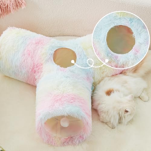 Tempcore Plush Pet Cat Tunnel Tube Cat Toys 3 Way Collapsible, Tunnels - Image 7