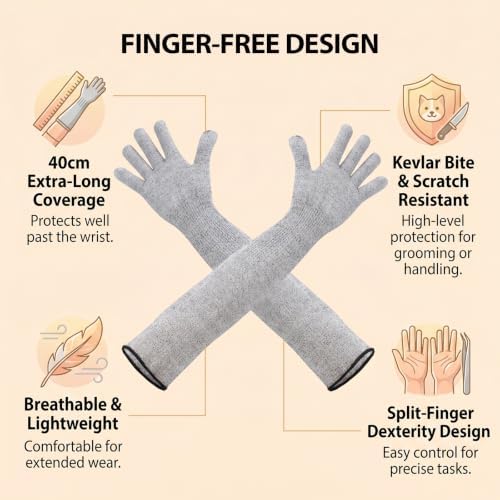 15.7 Inch Kevlar Anti-Bite Anti-Scratch Gloves, Flexible Arm Protection - Image 7