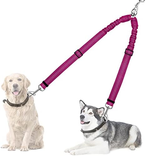 AUTOWT Double Dog Leash, No Tangle 360°Swivel Rotation Reflective Lead by AUTOWT