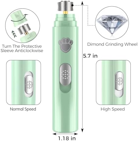 VIWIK Dog Nail Grinder, 2-Speed Rechargeable Dog Nail Trimmers - Image 3