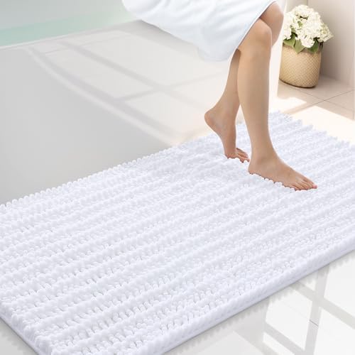 Smiry Bathroom Rugs 44X24, Extra Soft Rubber Backing Chenille Bath Mats by Smiry
