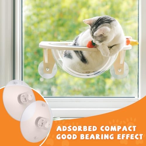 4 Pieces Cat Window Perch Suction Cup Powerful Window Bed Seat Replacement - Image 3