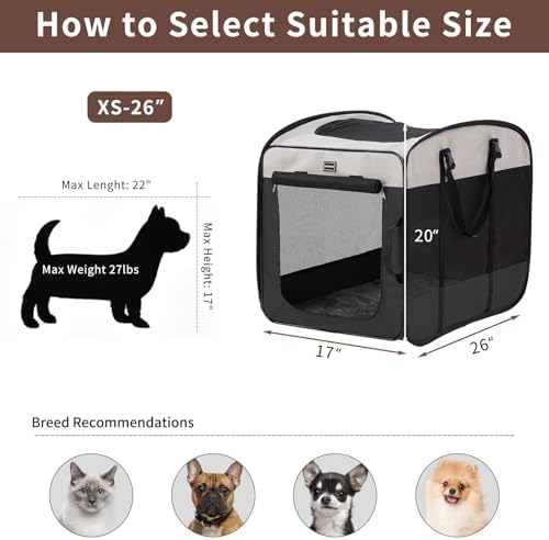 DONORO Dog Kennels and Crates for Medium Dogs, Portable Pop Up Indoor Pet Cage - Image 6