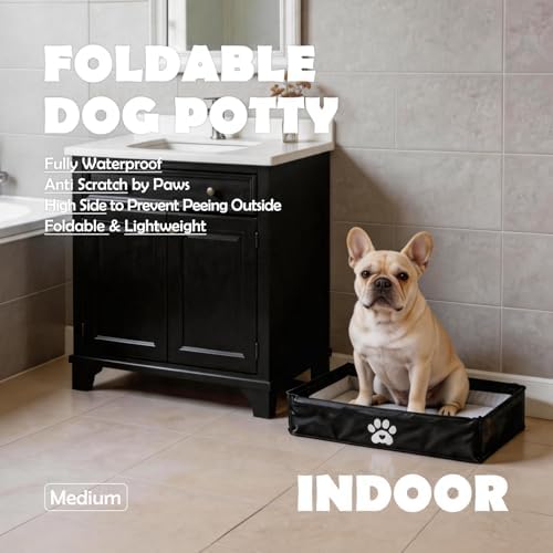 MEEXPAWS Dog Pee Pad Holder, Foldable Puppy Litter Box Indoor Potty Tray - Image 2