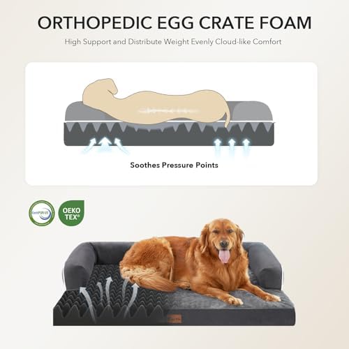 Waterproof Orthopedic Dog Bed for Large Dogs, Dark Grey - Image 2