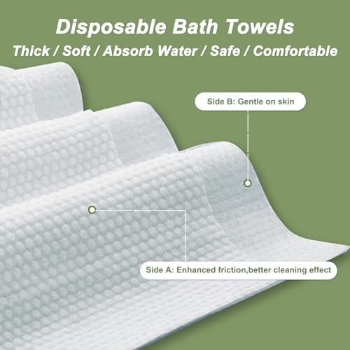 Disposable Bath Towels, 5 Pack 55" x 27.5" Ultra Soft, Quick Dry Disposable - Image 3