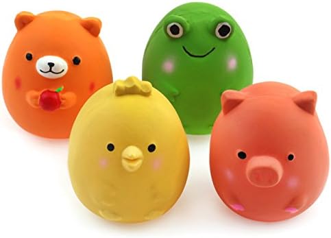 CHIWAVA 4PCS 2.4" Squeak Latex Puppy Toy Funny Animal Sets by Chiwava