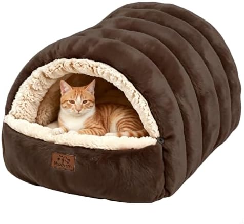 Covered Cat Bed Cave for Indoor Cats, 2-in-1 Enclosed Pet Bed for Kittens by Unknown