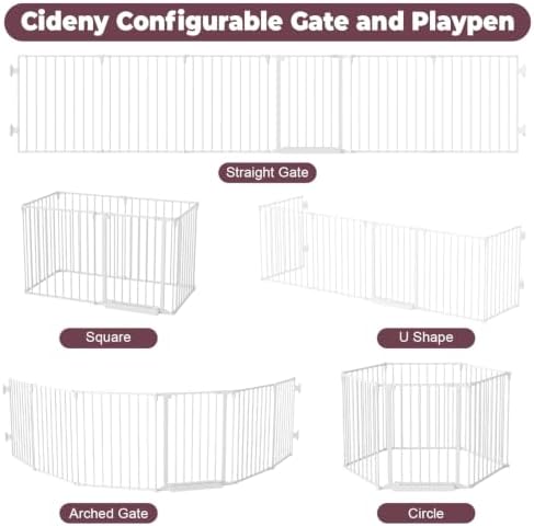 144" Extra Wide Baby Gate with Door, Configurable Baby Fence - Image 2