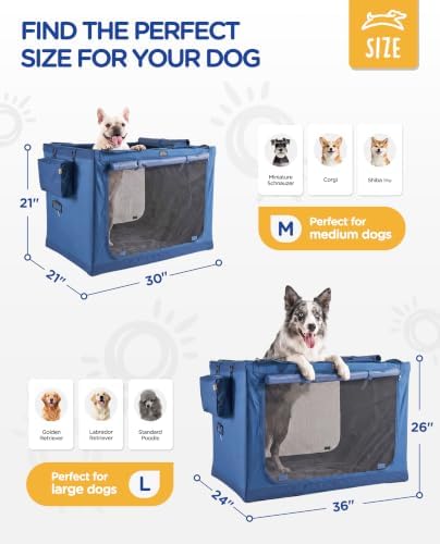 CANINE CANYON 30 Inch Collapsible Soft Dog Crate, Portable Travel Kennel - Image 4