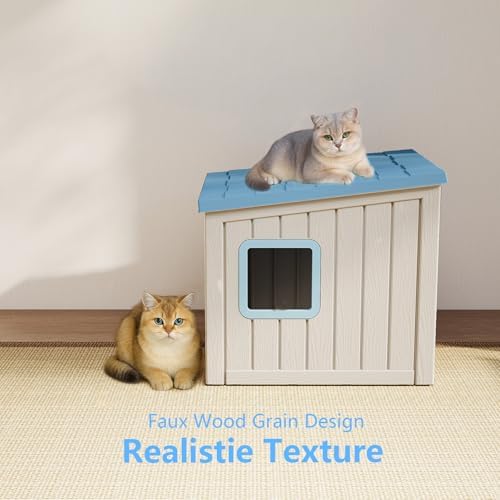 DRATO Outdoor Cat House Waterproof PP Material Feral Cat Shelter, Robust Sturdy - Image 3