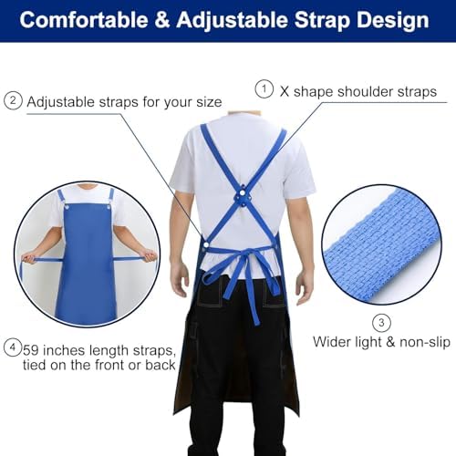 SHEOMERN 2 Pack Heavy Duty Vinyl Industrial Anti-Tear Apron, Chemical Resistant - Image 5