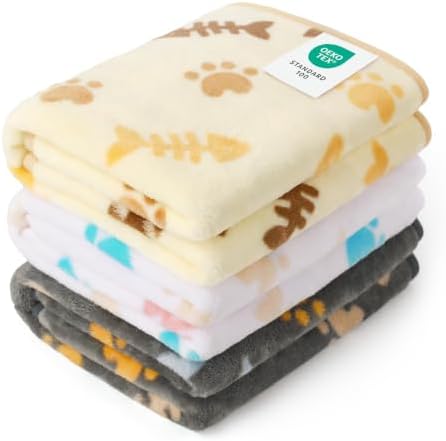 Luciphia 3 Pack Soft Fleece Dog Blankets by luciphia