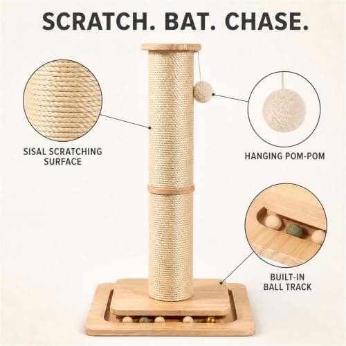 Cat Scratching Post, 4 Inch Large Sisal Scratching Posts - Image 3