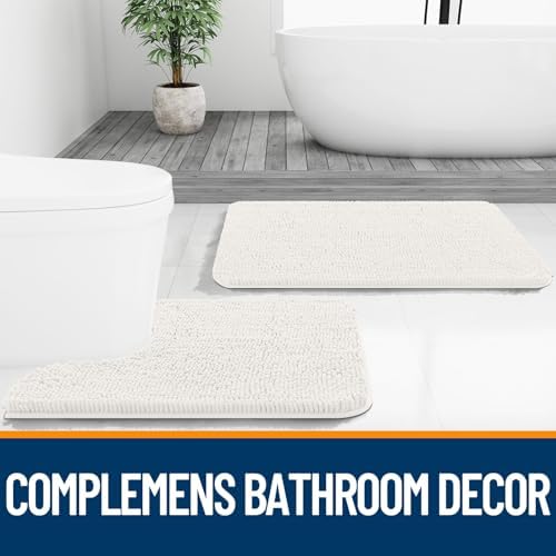 OLANLY Bathroom Runner Rugs 44x24, Extra Soft Absorbent Chenille Bath Rugs - Image 7