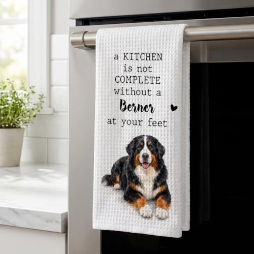 Bernese Mountain Dog Kitchen Towel, Funny Dog Lover Gift - Image 3