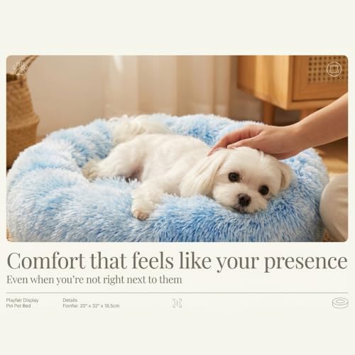 nononfish Donut Dog Bed for Small Dogs, Soft Round Calming Bed - Image 2