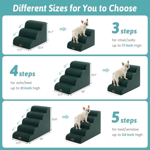 COZY KISS Wide Dog Stair for Small Dog 22.6" H, Pet Ramp for High Bed - Image 3