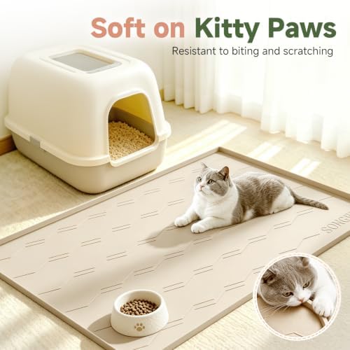 Songrey Silicone Cat Litter Mat 40" x 28", Large Litter Trapping Mat - Image 5