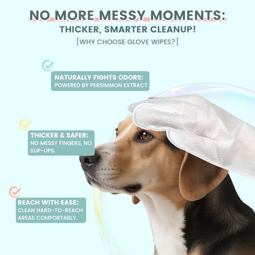 IMMHABI 100 Count Cleaning Deodorizing Pet Glove Wipes - Image 2