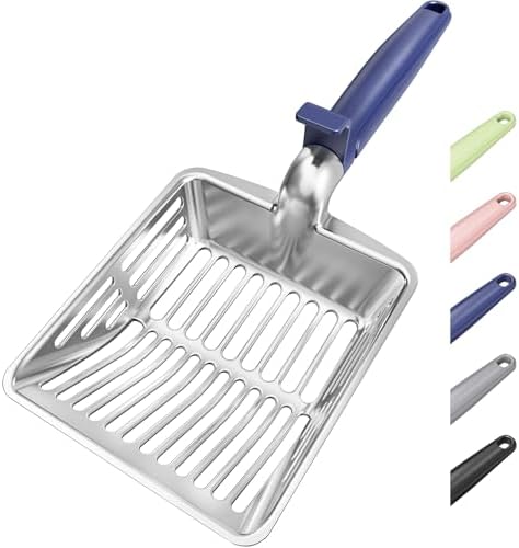 Large Metal Cat Litter Scoop w/ Deep Shovel, Dual-Size Holes & Hanging Hook by Unknown