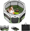 PETSFIT Portable Dog Playpen 29", Removable Waterproof Mat, Zippered Roof by Petsfit