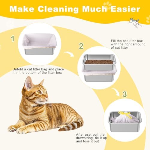 Litter Box Liners 20 Count, 29.5" x 12.6" Medium 3MIL Thicken Cat Litter Bags - Image 6