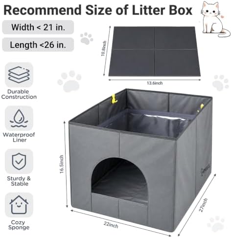Cat Litter Box Enclosure, Waterproof Splash Guard - Image 2