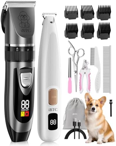 iBTC Dog Clippers and Paw Trimmer Kit 2 in 1 Low Noise Cordless Dog Clippers by Unknown