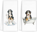 Funny Bernedoodle Dog Hand Towels Set of 2, Gifts by OINDADE