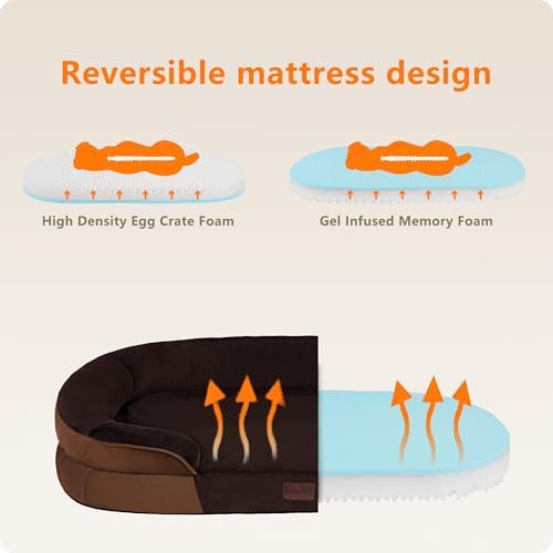 Orthopedic Waterproof XXX-Large Dog Bed Sofa, Gel Memory Foam - Image 3