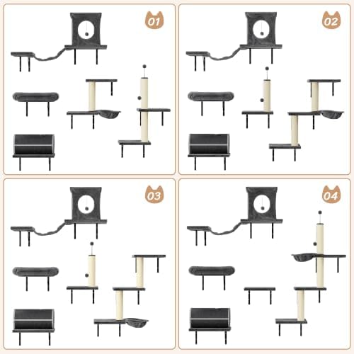 7-in-1 Cat Wall Shelves, Wall Mounted Climber Set - Image 3