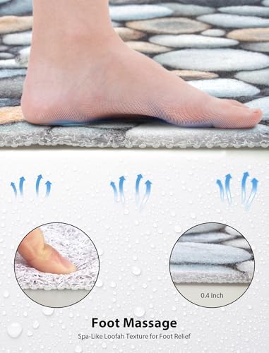 Square Shower Mat, Yonala 27 x 27 Inch Stylish Non Slip Shower Mats - Image 4