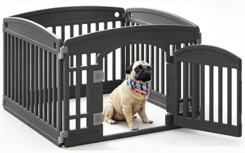 DUMOS Plastic Dog Playpen, 4 Panels 24 Inch Small Pet Fence Play Pen by DumosLifestyle