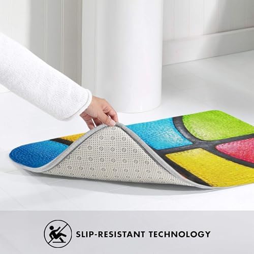 Colorful Basketball Texture Bath Mat Non-Slip Soft Microfiber Bathroom Rugs - Image 4